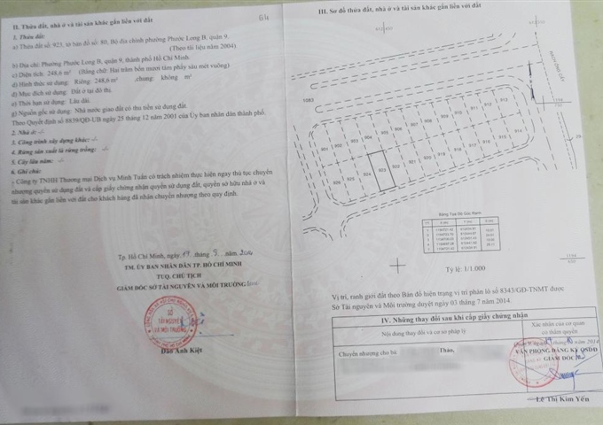 Chính chủ cần bán gấp lô đất nền dự án Hoàng Anh Minh Tuấn 248,6m2 Q9 Đỗ Xuân Hợp. LH 0909997791