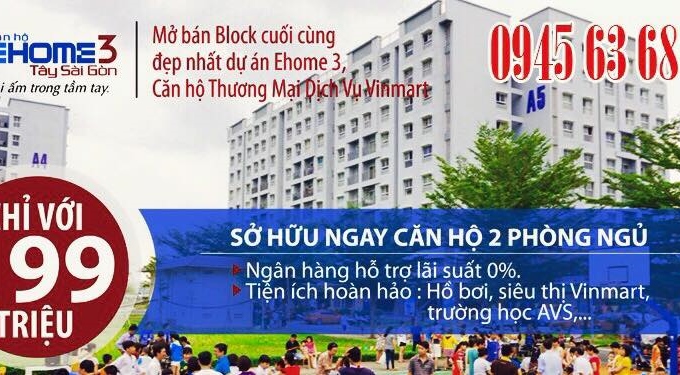 Chỉ 199 triệu - sở hữu căn hộ Võ Văn Kiệt - nhận nhà ở ngay 0911858588 tặng nội thất 100tr