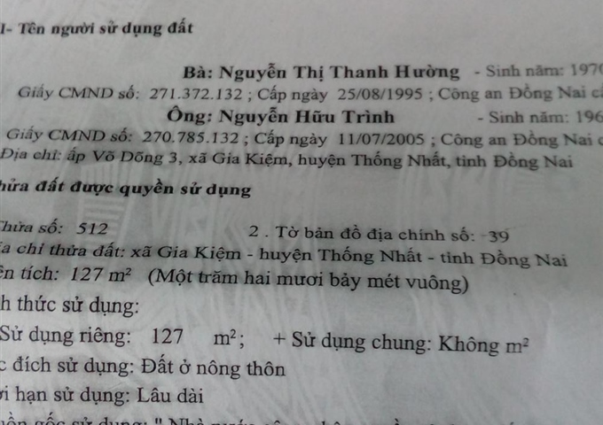Bán nhà gần chợ Võ Dõng, Gia Kiệm, Thống Nhất, Đồng Nai