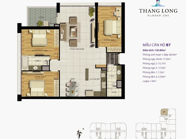 Cho thuê căn hộ Thăng Long Number One