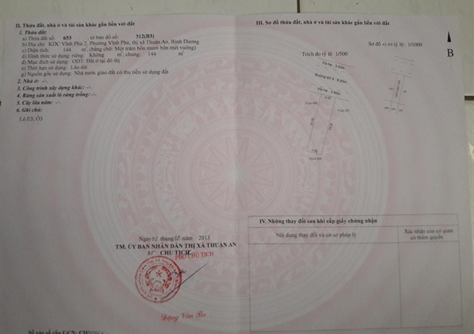 Cần bán lô đất 140m2, 144m2 SH chính chủ thổ cư 100%, đường rộng 14m. LH: 0918148821-0989619311