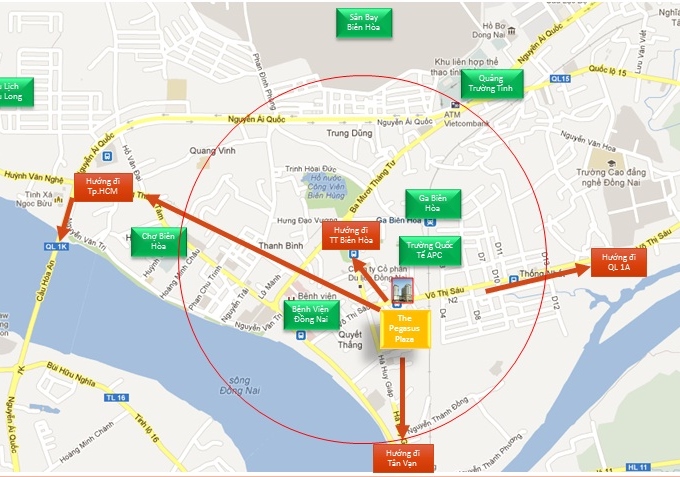 Cho thuê mặt bằng văn phòng tại “The Pegasus Plaza” – Biên Hòa