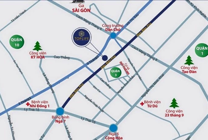 Căn hộ Toplife Tower 376 Điện Biên Phủ, P11, Q10, đối diện BV Bình Dân, 2.2 tỷ/căn - 0903124589