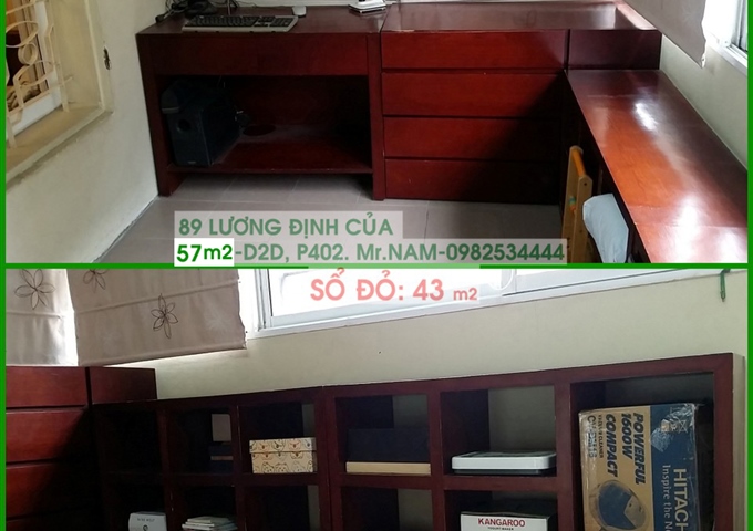 Bán căn hộ - tập thể mới nhất Phương Mai - D2D - P402- 57m2