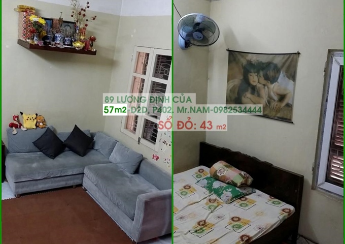 Bán căn hộ - tập thể mới nhất Phương Mai - D2D - P402- 57m2