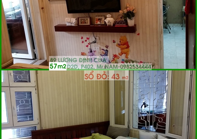 Bán căn hộ - tập thể mới nhất Phương Mai - D2D - P402- 57m2