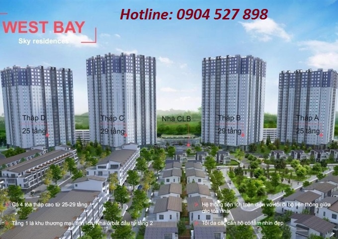 Chủ đầu tư chính thức mở bán tòa tháp B đẹp nhất tại chung cư Westbay Ecopark. LH: 0904527898