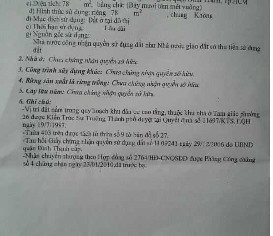 Chính chủ bán gấp lô đất 4x20m, HXH gần CV Tầm Vu. ĐC 643/67 Xô Viết Nghệ Tĩnh, P26. Giá 2,65 tỷ TL