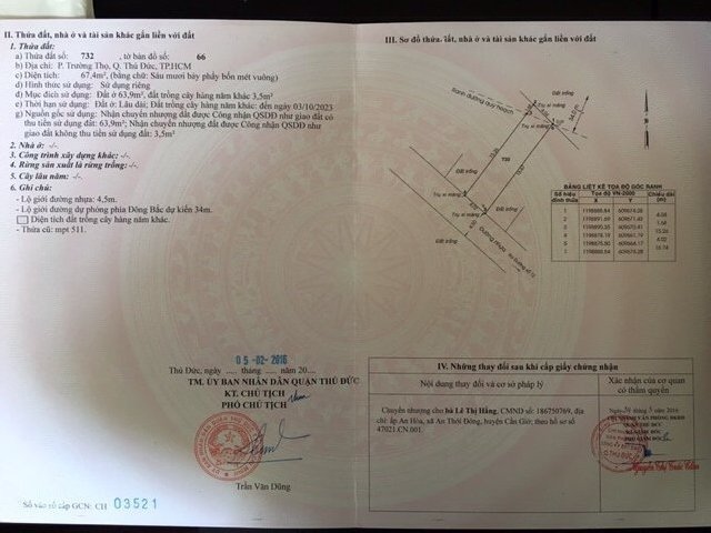 Bán đất đường số 12, phường Trường Thọ, quận Thủ Đức (đường dự phóng 34 m)