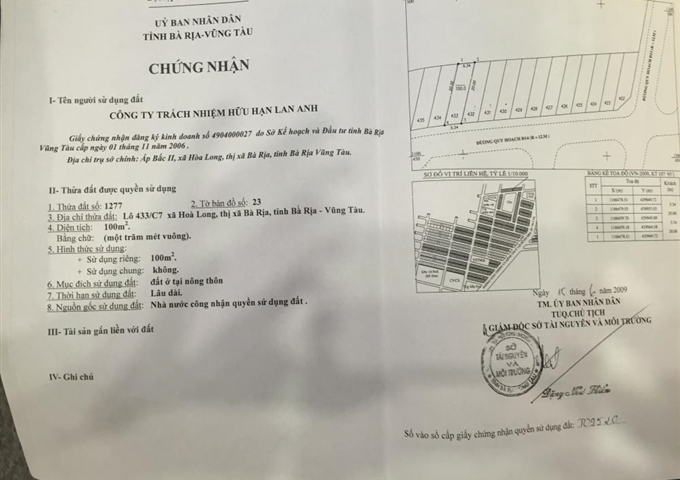 Cần bán đất nền tại dự án Lan Anh 2 tỉnh Bà Rịa Vũng Tàu, giá chỉ 2,8 triệu/m2, sổ đỏ