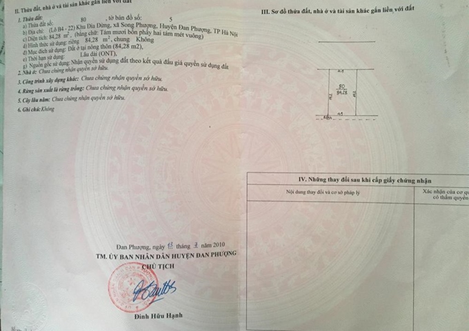 Bán đất khu Đìa Đừng - Song Phượng - Đan Phượng - HN