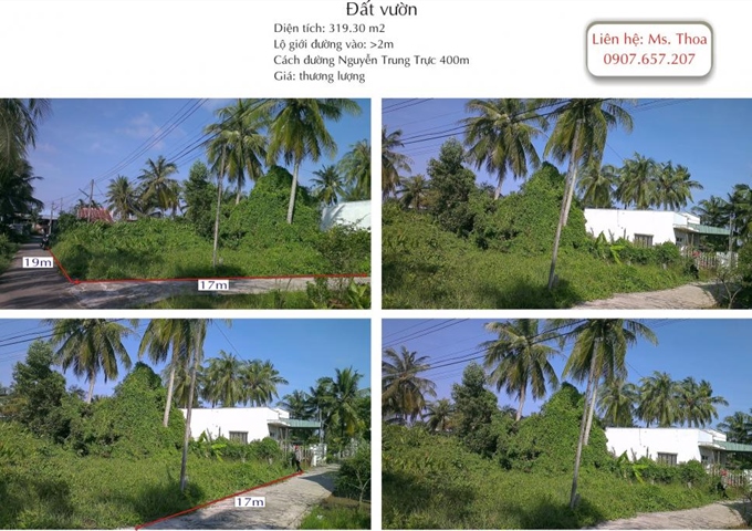 Bán đất vườn (ngay góc) hẻm 889 Nguyễn Trung Trực, TP Rạch Giá, Kiên Giang