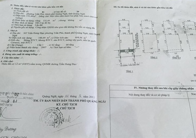 Bán khách sạn mặt tiền đường Trần Hưng Đạo, TP Quảng Ngãi, (4 tầng, 16 phòng), giá 5,5 tỷ
