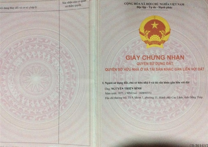 Bán đất nền nhà tại khu công nghiệp Trần Quốc Toản Tp Cao Lãnh - Đồng Tháp