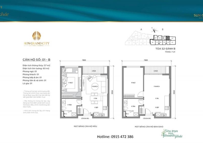 Mở bán chung cư cao cấp Sun Grand City 69B Thụy Khuê- Tây Hồ ra hàng đợt 1 tầng 9,14, 17 tòa S2