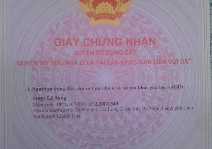 Cần bán lô đất Quốc Lộ 1A, Cam Thịnh Đông, TP Cam Ranh, Khánh Hòa