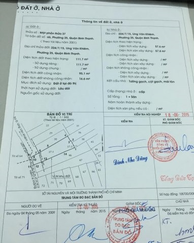 Bán nhà 224/7/15 Ung Văn Khiêm Bình Thạnh (cu xa u tau)