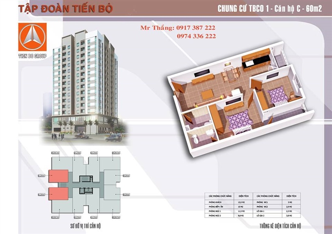 Chung cư Thái Nguyên bán căn hộ cuối tại dự án chung cư TBCO1