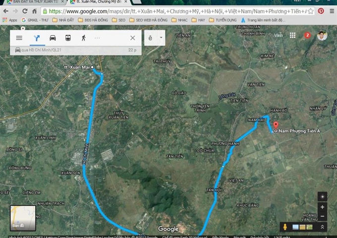 Bán đất xã Nam Phương Tiến, Chương Mỹ, Tp Hà Nội