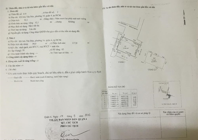 Kẹt tiền cần bán nhà 83/14A đường Tôn Đản, phường 14, quận 4, giá 4.5 tỷ