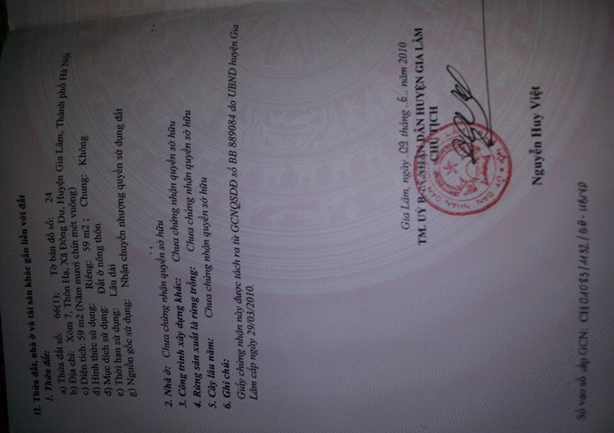  Chính chủ cần bán đất xóm 7, xã Đông Dư, huyện Gia Lâm, Hà Nội 