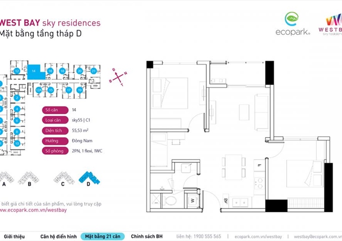 Bán chênh thấp căn hộ West Bay Ecopark - 0936 322 933