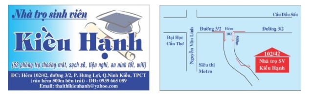 Cho thuê phòng trọ Kiều Hạnh, tại Q. Ninh Kiều, TP. Cần Thơ. Liên hệ SĐT: 0909.36.37.99 (Hạnh)