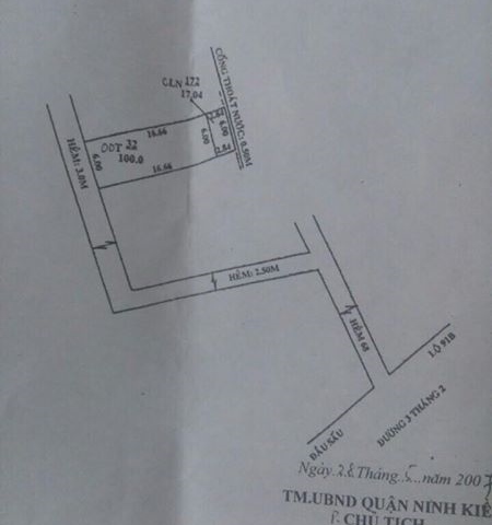 Nhà hẻm 68 đường 3/2, Cần Thơ, DT 117m2 thổ cư