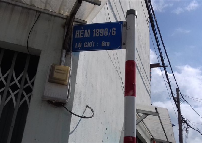 Bán đất hẻm 1896/6, ở đường Lê Văn Lương, diện tích 112,0m2, lô 2 mặt tiền, ĐT 0122.390.2769