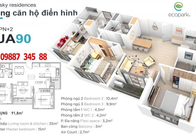 Mở bán căn hộ Sky 3 Aquabay - Ecopark