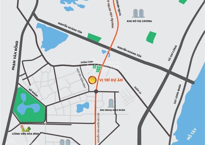 Chung cư mặt đường Nguyễn Văn Huyên kéo dài giá 26tr/m2