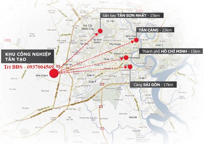 Trí BĐS - Bán 2 lô đất khu công nghiệp Tân Tạo giá 5,9 triệu/m2: 6.300m2 và 8.000m2 - vị trí đẹp