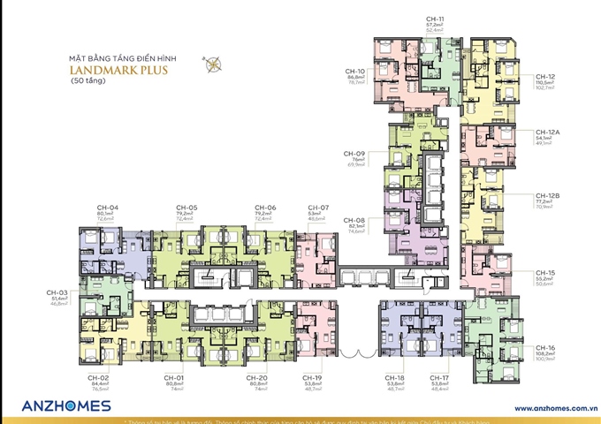 Bán căn Landmark Plus 2PN giá 3 tỷ 850 view nội khu và quận 2