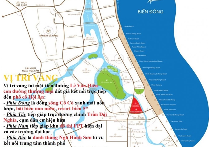 Dự án Đà Nẵng Pearl MT Trần Đại Nghĩa sông Cổ Cò gần biển Non Nước bãi tắm Tâm Trà, 0905086014