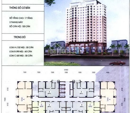 Bán căn hộ tòa CT1 Nàng Hương - 583 Nguyễn Trãi, 100m2, 3PN, ban công Tây Nam, 24 tr/m2