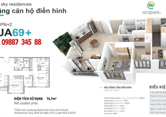 Ecopark mở bán tòa căn hộ Lake 2 khu tổ hợp Aqua Bay