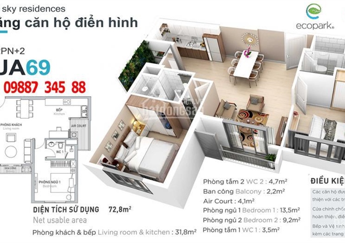 Ecopark mở bán tòa căn hộ Lake 2 khu tổ hợp Aqua Bay