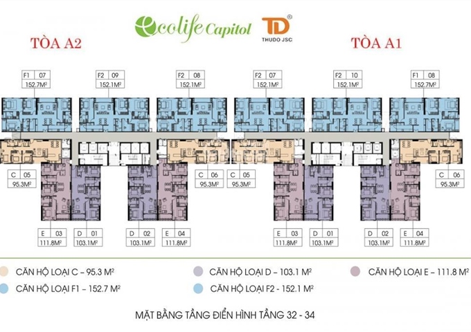 Bán cắt lỗ CC Ecolife Capitol 58 Tố Hữu, 1606 (49,1m2) & 1509 (75,9m2) giá 25.5 tr/m2, 0965490578