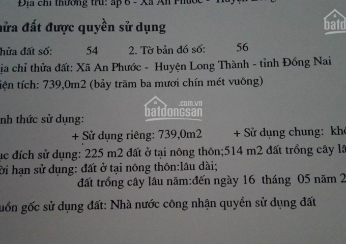 Bán nhà và đất tại an phước long thành đồng nai