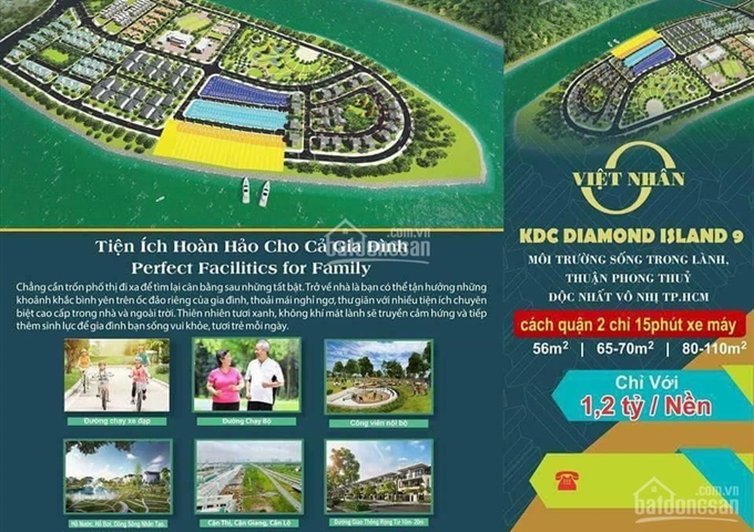 Dự án Diamond Island 9 Q. 9, Đảo Kim Cương Q. 9 chỉ 1,24 tỷ/ 60m2 vị trí Diamond Island 9 3 MT sông