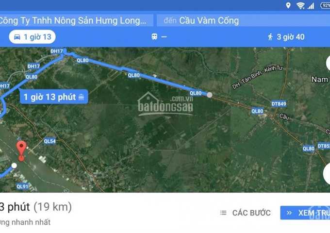 Bán kho nông sản mặt sông Lấp Vò xã Bình Thạnh Trung, H. Lấp Vò Đồng. DT: 3658m2, giá 12,5 tỷ