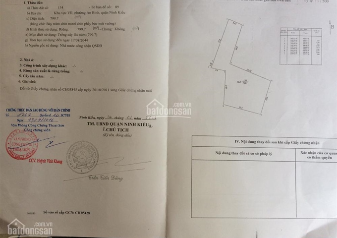 Bán đất KV7 P. An Bình, Q. Ninh Kiều, Cần Thơ, giá 1,6 triệu/1m2