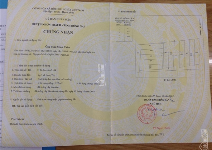 Đất ấp 3 Long Thọ, 5mx28m, sổ hồng riêng, khu đông dân, 349 tr