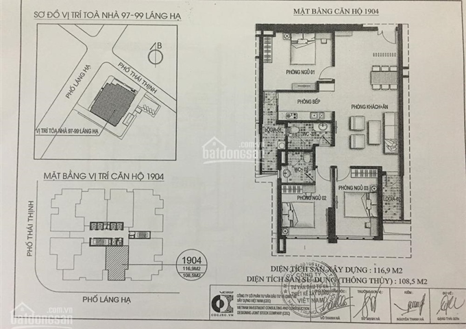 Bán chung cư 97-99 Láng Hạ, chung cư Petrowaco 97 Láng Hạ Đống Đa. DT: 88m2 - 116m2 - 137m2