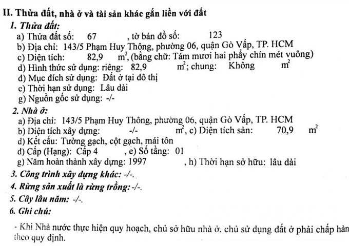 Nhà 143/5 Phạm Huy Thông, P6, Gò Vấp. 5m x 17m, 4 tầng Nhà hướng Đông Bắc