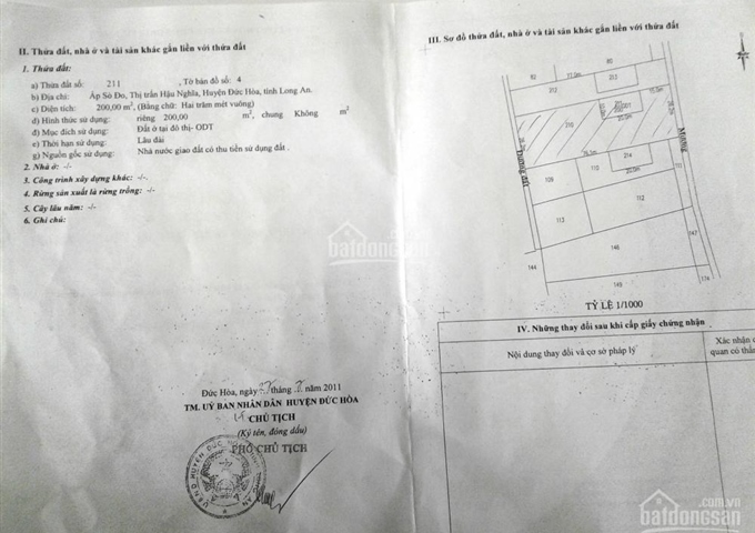 Đất thổ cư và đất vườn thị trấn Hậu Nghĩa , Đức Hòa, Long An