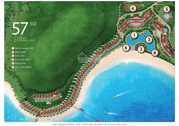 Chuyển nhượng biệt thự VinPearl Bãi Trũ - Resort Nha Trang cam kết view đẹp nhất Resort. 0904840402