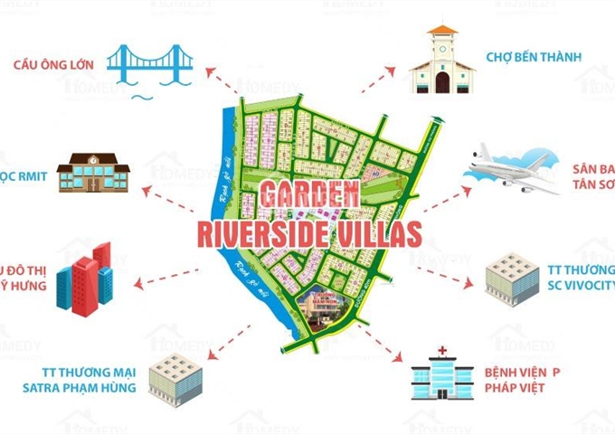 Đất lô góc khu dân cư Thanh Niên - Garden Riverside Villas, Phạm Hùng nối dài