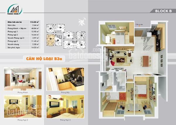 Bán căn hộ TDH Trường Thọ, sổ hồng, căn góc 114m2, 3PN. Giá 2 tỷ