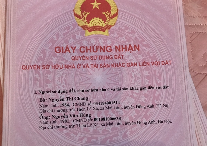 Chính chủ bán đất diện tích 90m2 tại thôn Mai Hiên, Mai Lâm, Đông Anh, liên hệ chính chủ 0915211180